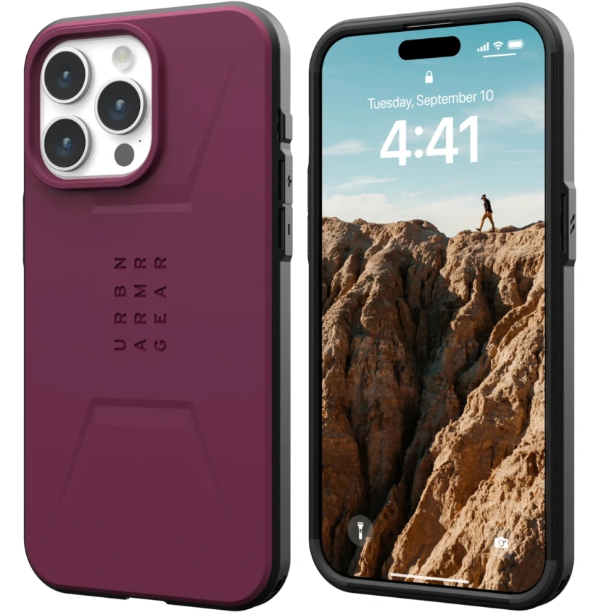 Чехол UAG с поддержкой MagSafe Civilian для iPhone 15 Pro Max, цвет Бордовый