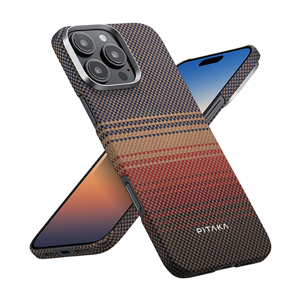 Чехол Pitaka Tactile Woven case для iPhone 16 - Sunset