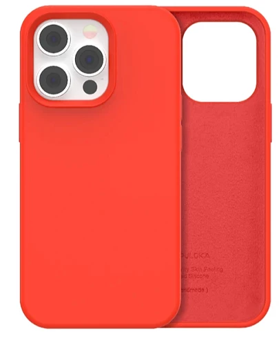 Чехол Силиконовый матовый PULOKA для iPhone 15 Pro Max Красный