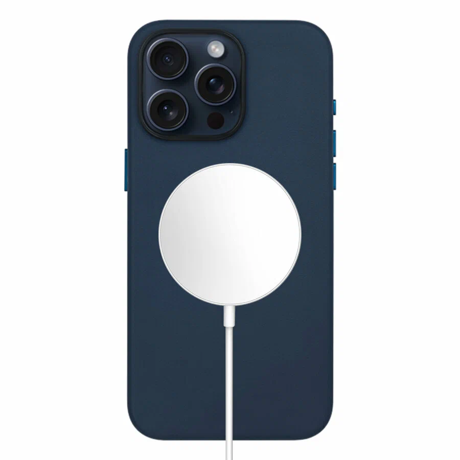 Чехол Leather Case with MagSafe KZDOO Mag Noble Collection для iPhone 15 Pro Max, цвет  Темно-синий