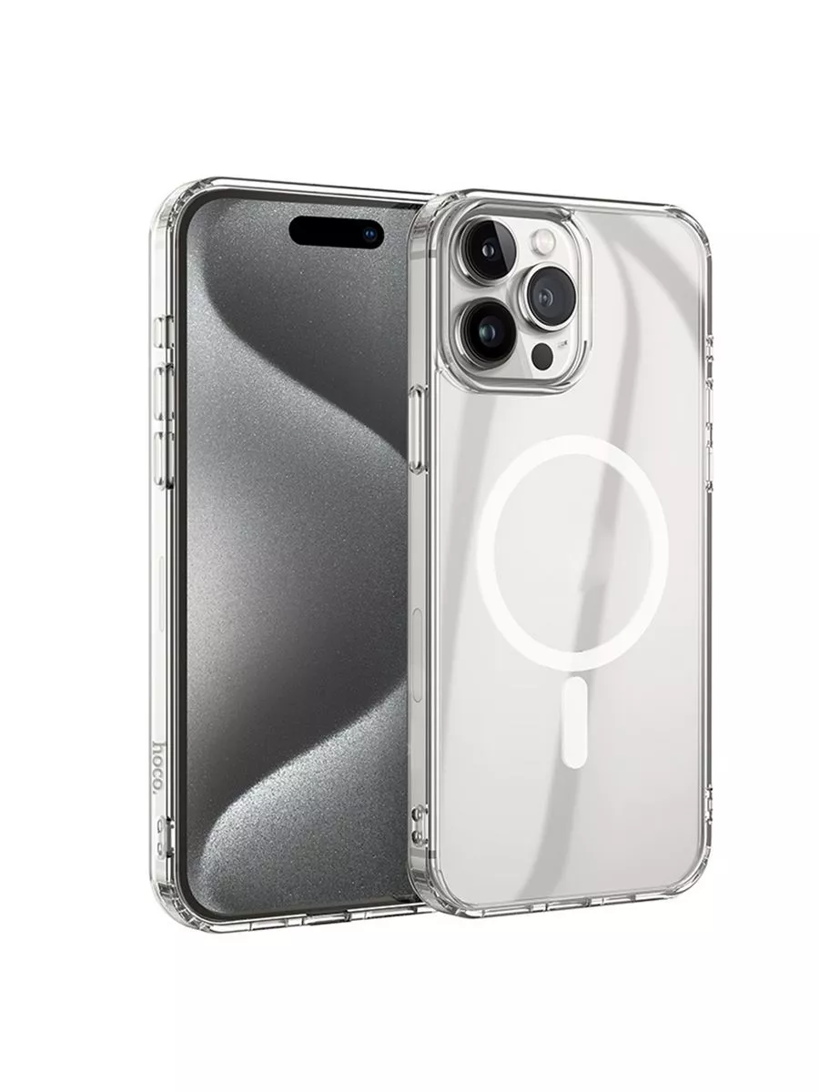 Чехол Hoco  Magnetic Smartphone CASE для iPhone 15 Pro Max Прозрачный