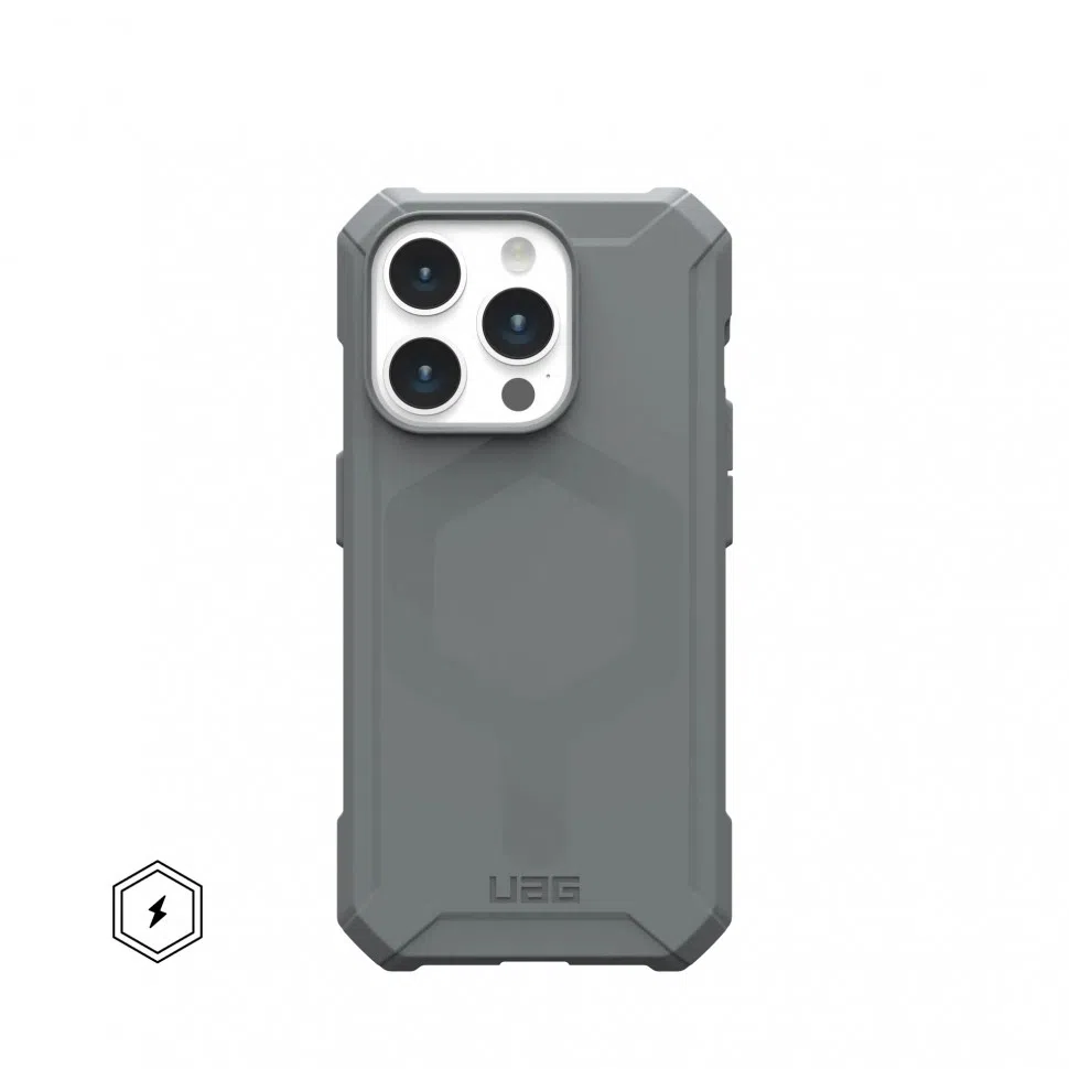 Чехол с поддержкой MAGSAFE UAG Essential Armor для iPhone 15 Pro Max, цвет Серебро
