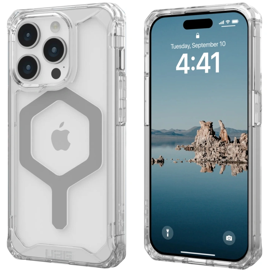 Чехол с поддержкой MAGSAFE Uag Plyo для iPhone 15 Pro Max, цвет  серебристый