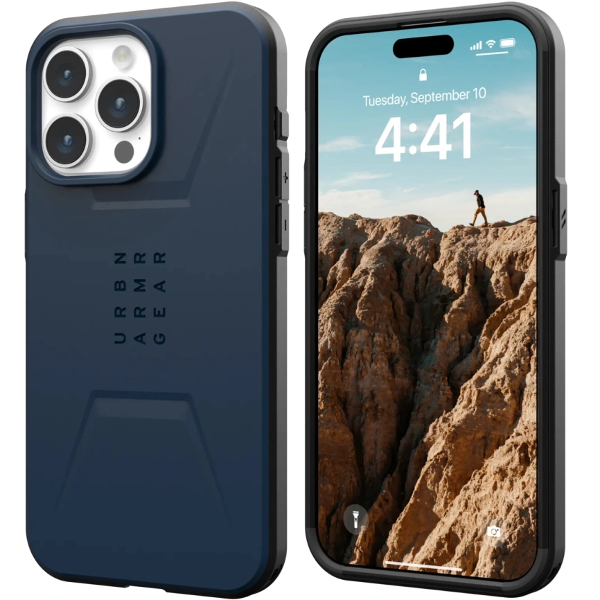 Чехол UAG с поддержкой MagSafe Civilian для iPhone 15 Pro Max, цвет Синий