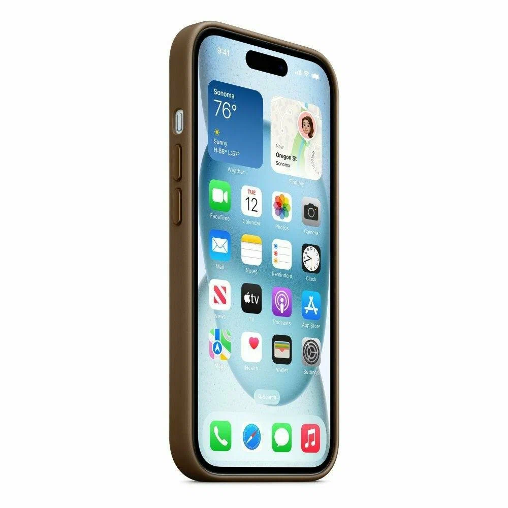 Чехол Apple MagSafe FineWoven для iPhone 15 plus светло-коричневый - MT473