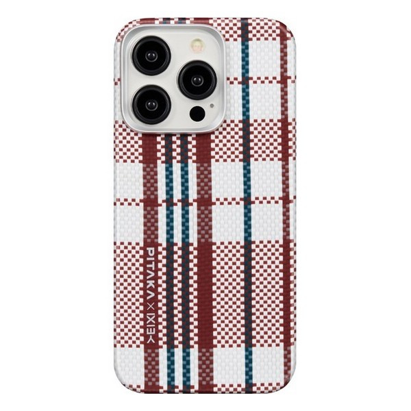 Чехол Pitaka MagEZ Case 4 для iPhone 15 Pro Max (Red/White/Blue Lines) (KI1502PRWB)