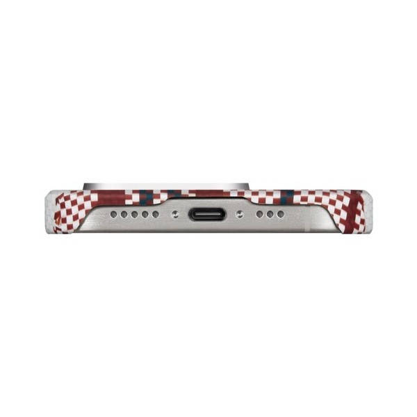 Чехол Pitaka MagEZ Case 4 для iPhone 15 Pro Max (Red/White/Blue Lines) (KI1502PRWB)