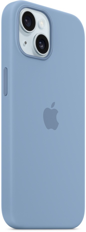 Чехол для iPhone 15 Силиконовый, морозный голубой (winter blue)