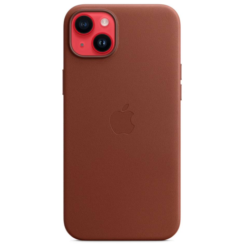 Чехол iPhone 14 Plus Leather MagSafe, коричневый