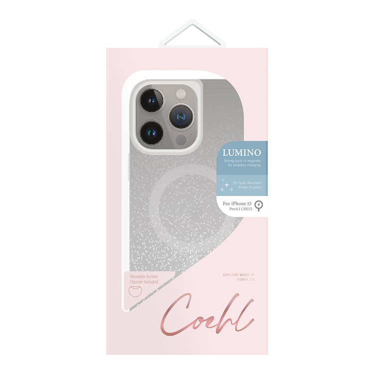 Чехол Uniq для iPhone 15 Pro COEHL Lumino Sparkling Silver (MagSafe)