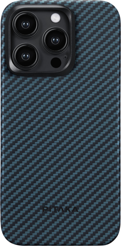 Чехол Pitaka MagEZ Case 4 для iPhone 15 Pro Max, Кевлар, черный/синий