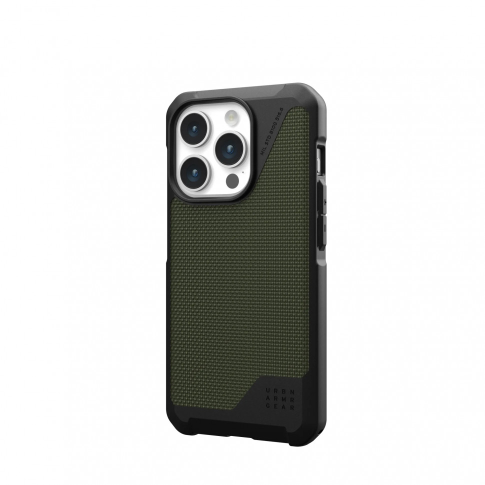 Чехол UAG с поддержкой MagSafe Metropolis LT для iPhone 15 Pro Max Kevlar Olive (114297113972)