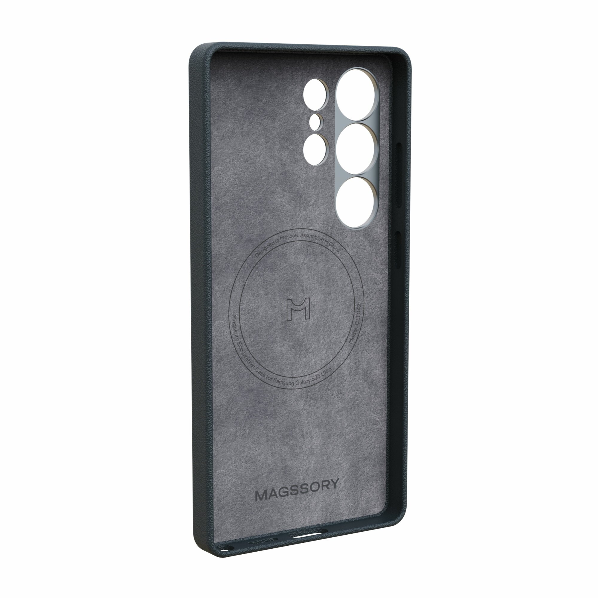 Чехол Magssory для Samsung Galaxy S25 Ultra,экокожа, с магнитами, совместимый с MagSafe Midnight Black