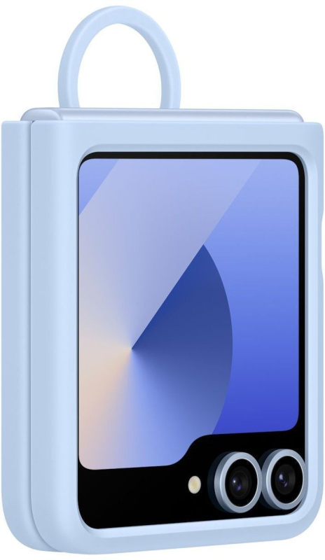 Чехол Samsung Z Flip6 Silicone Ring Case- небесно-голубой