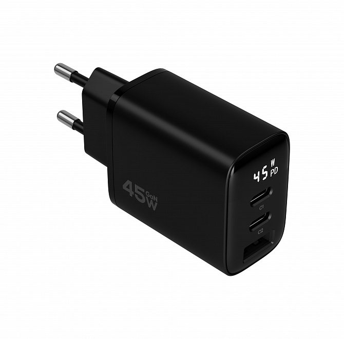 Cетевое зарядное устройство Magssory Digit 45W GaN, черный