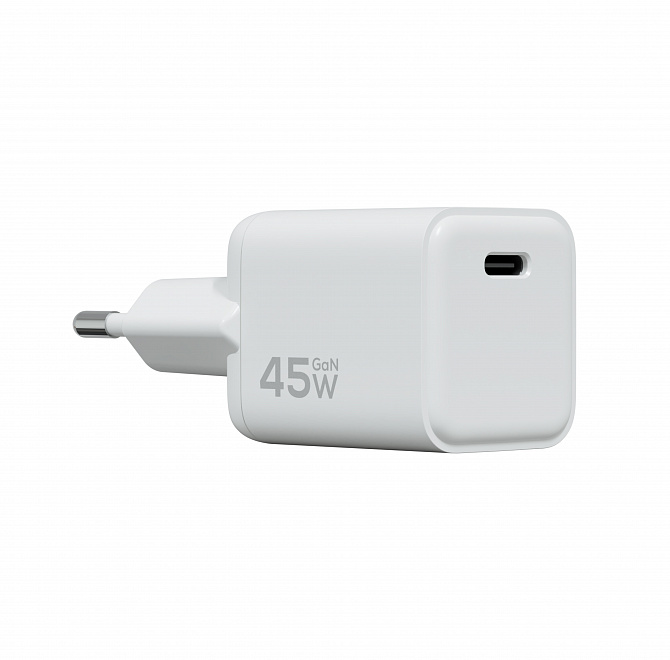 Компактное сетевое зарядное устройство Magssory Nano 45W GaN, белый