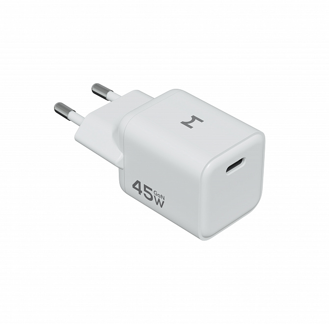 Компактное сетевое зарядное устройство Magssory Nano 45W GaN, белый