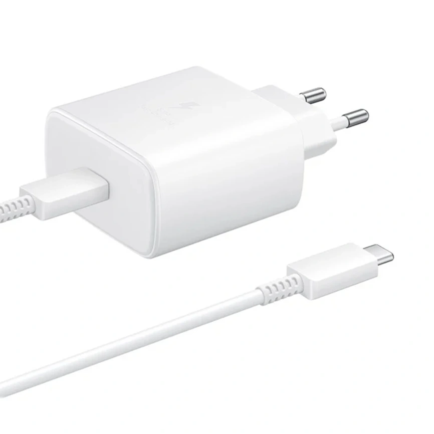 Сетевое зарядное устройство Samsung 45W USB-C EP-TA845, Белый + кабель