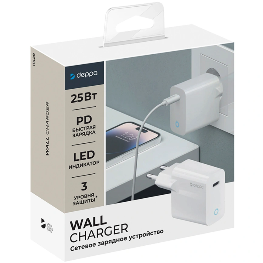 Сетевое зарядное устройство Deppa 25W USB-C 11428 White
