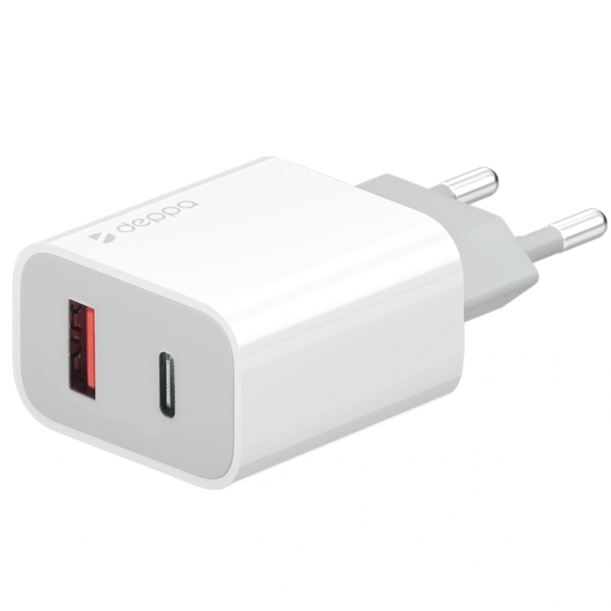 Сетевое зарядное устройство Deppa 18W USB-A/USB-C 11399 White