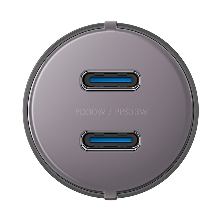 Автомобильное зарядное EnergEA Alu Drive D60 2*USB-C PD/PPS 66W, Aluminium Gunmetal