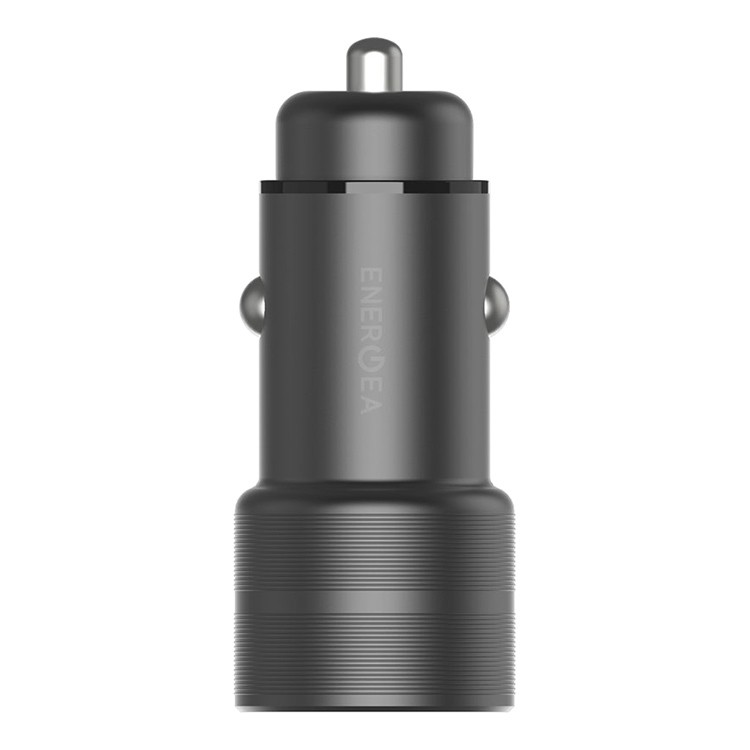 Автомобильное зарядное EnergEA Alu Drive PD20 Plus, USB-C PD20 + USB QC3.0, Aluminum Gunmetal