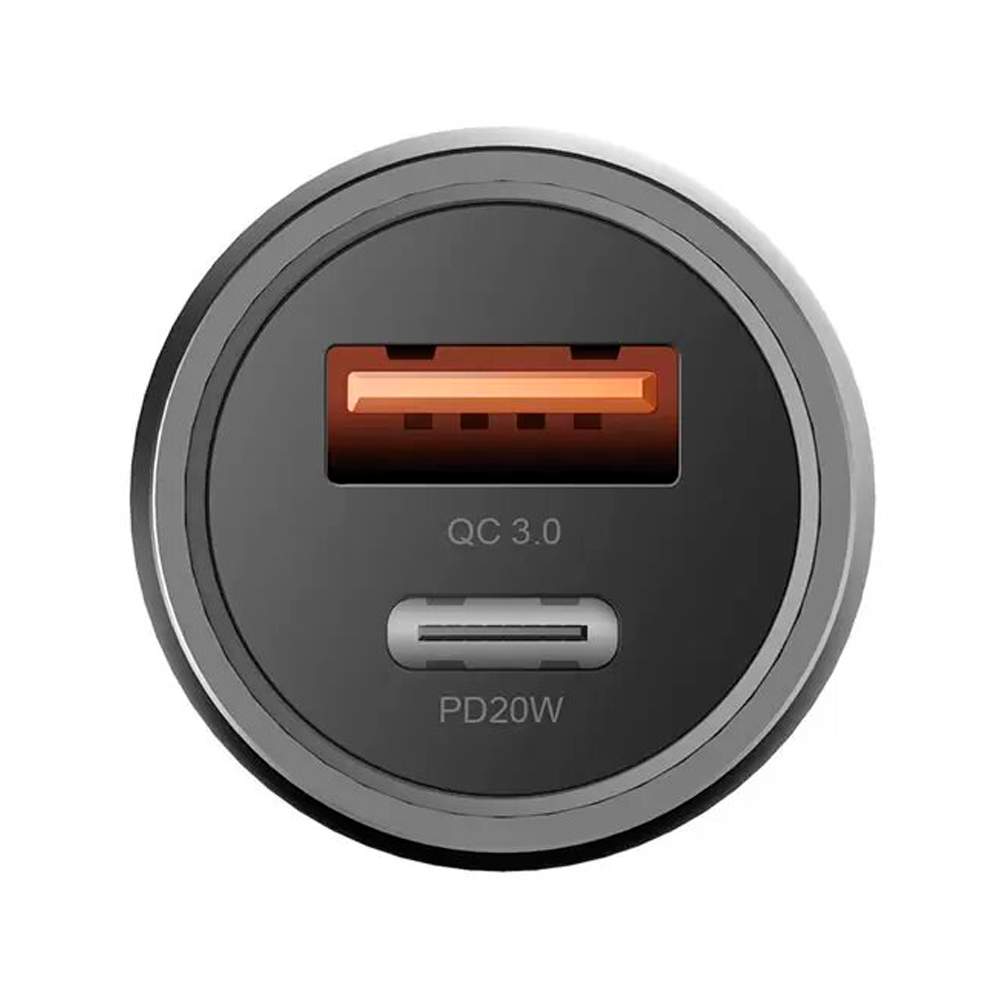 Автомобильное зарядное EnergEA Alu Drive PD20 Plus, USB-C PD20 + USB QC3.0, Aluminum Gunmetal