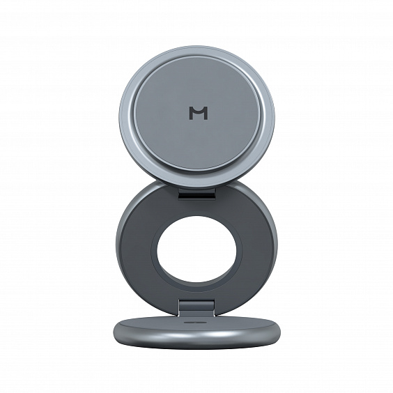 Складное беспроводное зарядное устройство 3 в 1 Magssory Signature Disc Pro для Apple, с магнитами, с поддержкой Qi2 Midnight