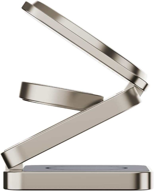 Беспроводная Зарядка MOMAX 3-in-1, Natural Titanium