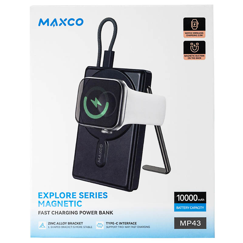 Внешний аккумулятор Maxco , 10000 мАч, 15 Вт, Черный