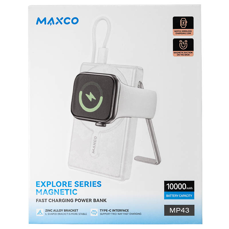 Внешний аккумулятор Maxco , 10000 мАч, 15 Вт, Белый