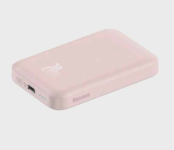 Аккумулятор внешний универсальный Baseus Magnetic Wireless Digital Display QC 20W (Type C: 5V-2.4A) (PPCX020004) 6000 mAh Розовый
