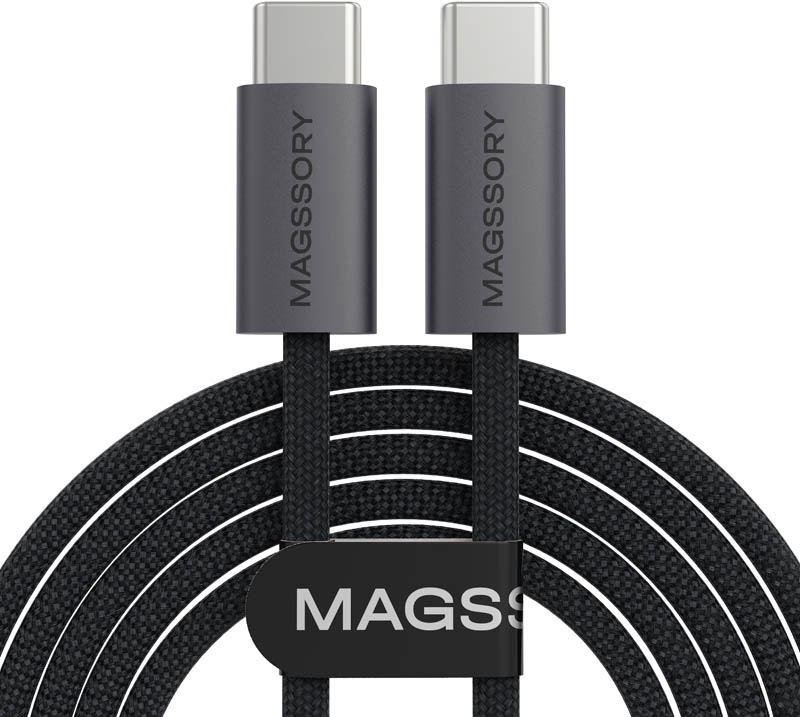 Кабель Magssory Line C 60W USB-C, 2,4 м, Темно-серый