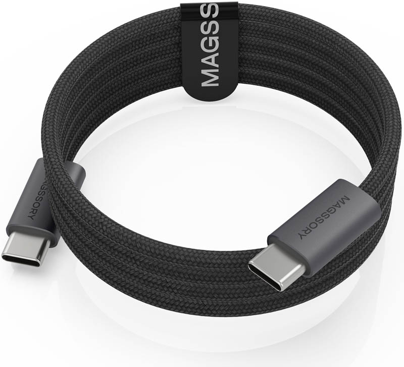 Кабель Magssory Line C 60W USB-C, 2,4 м, Темно-серый