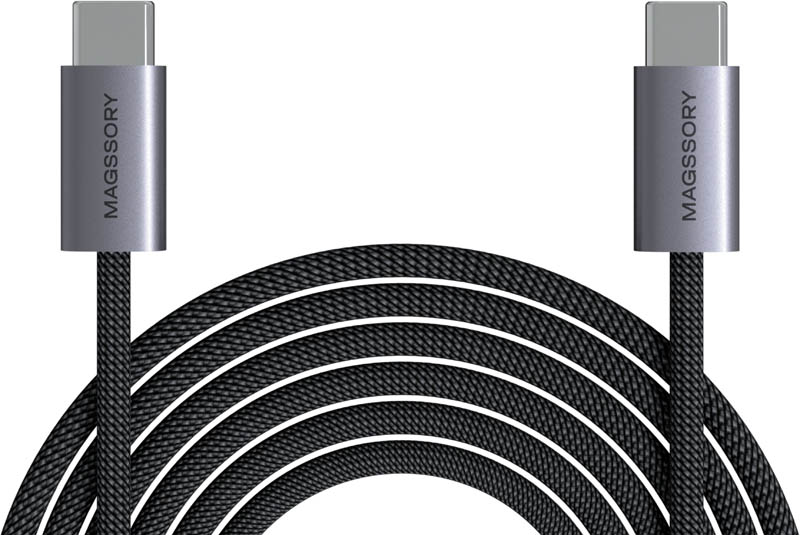 Кабель Magssory Line C 60W USB-C, 2,4 м, Темно-серый