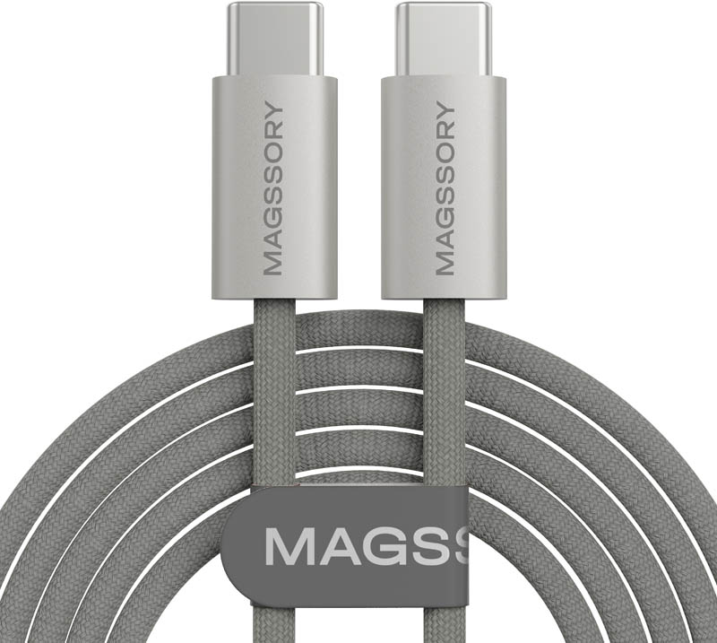 Кабель Magssory Line C 60W USB-C, 2,4 м, Серый