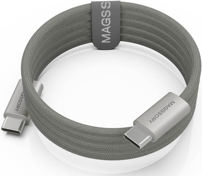 Кабель Magssory Line C 60W USB-C, 2,4 м, Серый