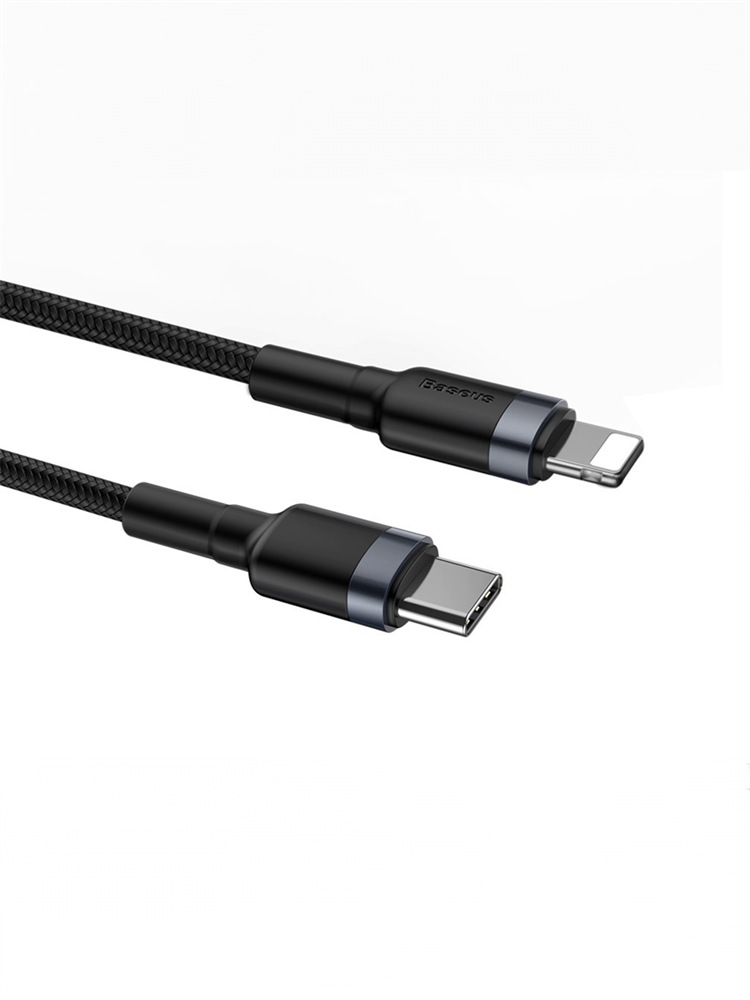 Кабель Baseus Cafule USB Type-C - Lightning 20 Вт, черный-серый