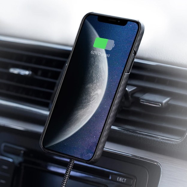 Держатель магнитный Pitaka New Magmount Qi (вентиляция) чёрная/black