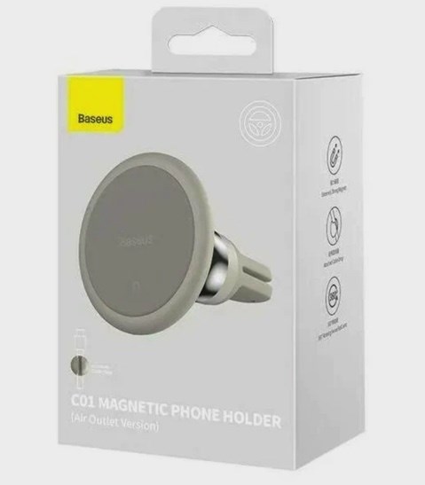 Автомобильный держатель Baseus C01 Magnetic Phone Holder (Air Outlet Version) creamy-white (SUCC000102)