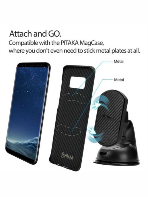 Держатель магнитный Pitaka MagMount Suction Cup Car Mount без Qi