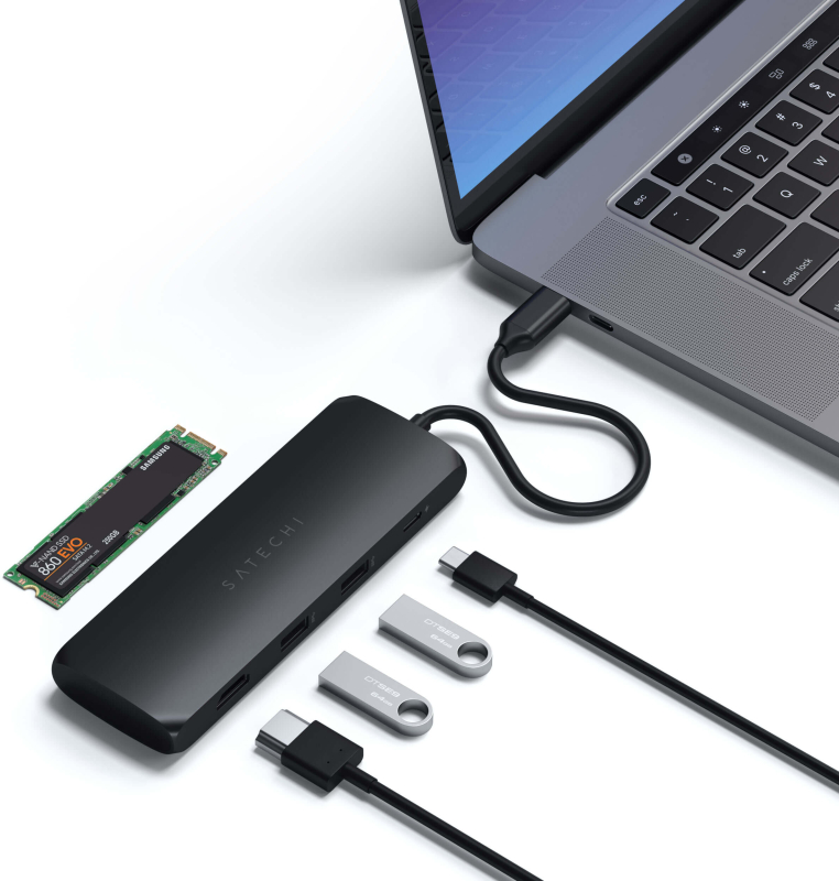 Адаптер Satechi USB-C Hybrid Multiport Adapter (with SSD Enclosure) Черный