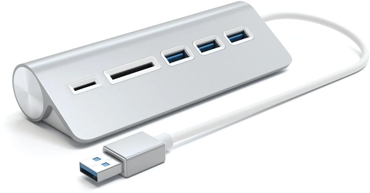 Хаб Satechi USB Aluminum 3xUSB + кардридер (ST-3HCRS)