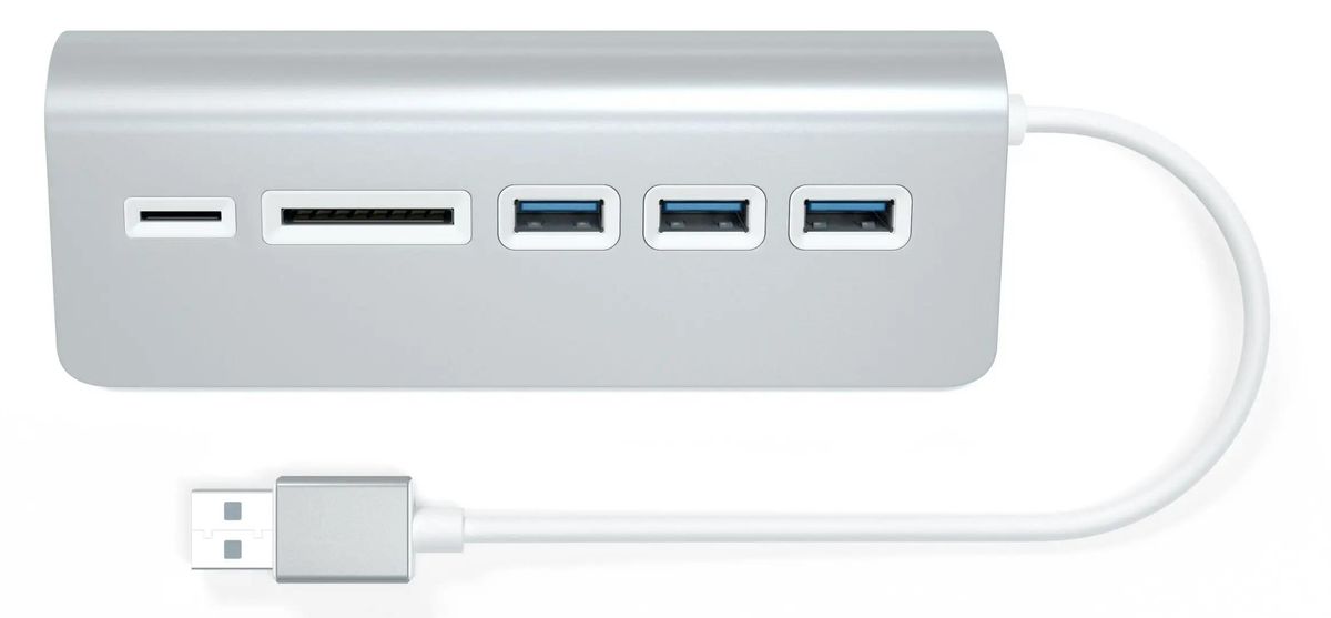 Хаб Satechi USB Aluminum 3xUSB + кардридер (ST-3HCRS)