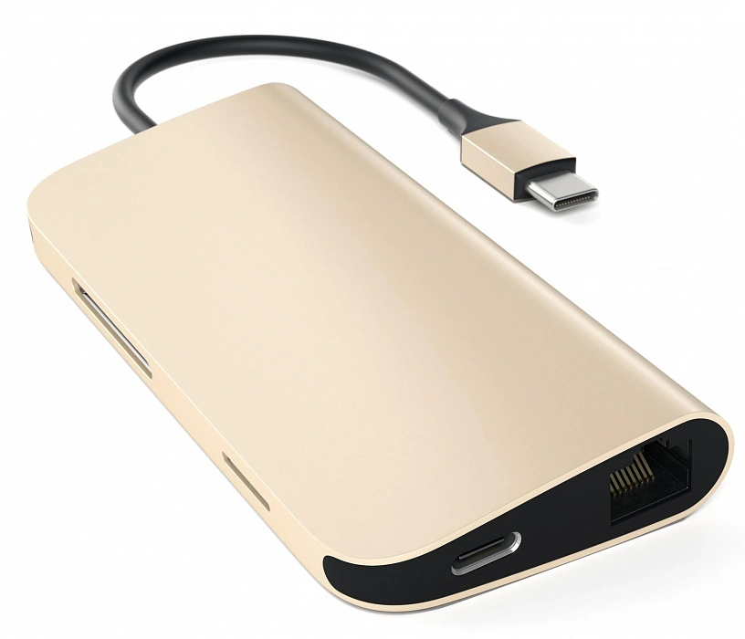 Хаб Satechi USB-C 8 в 1 (ST-TCMAG) Gold