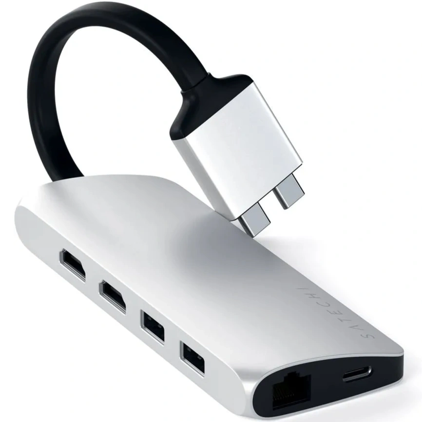 Хаб Satechi USB Type-C Dual Multimedia Adapter для Macbook (ST-TCDMMAS)