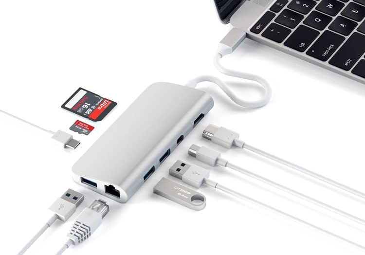 Хаб Satechi USB-C 9 в 1 (ST-TCMM8PAS) Silver