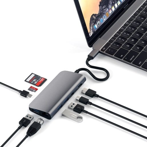 Адаптер Satechi Aluminum USB Type-C Multimedia Adapter (ST-TCMM8PAM)