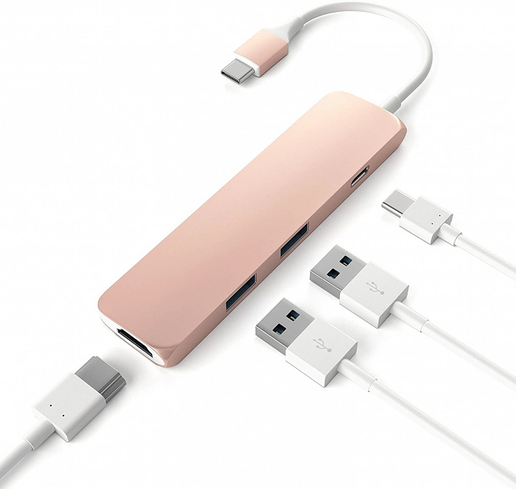 Хаб Satechi USB-C 4 в 1 (ST-CMAR) Rose Gold