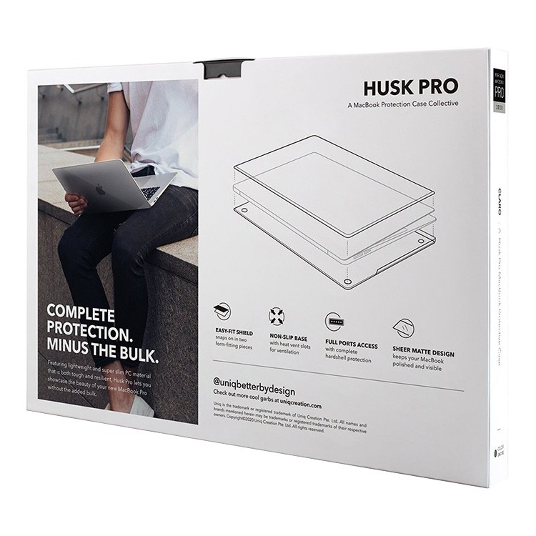 Чехол Uniq Husk Pro Claro для MacBook Pro 13" (2020), матовый серый